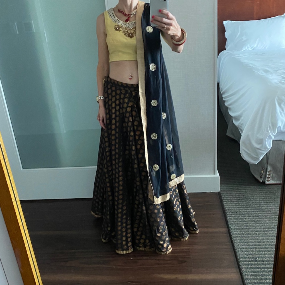 Black and Gold Lehenga Choli